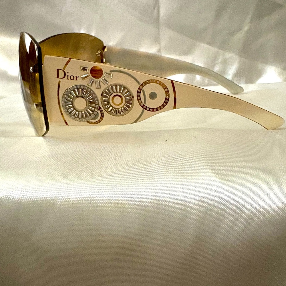 Authentic Christian DIOR Acapulco White & Gold PreOwned Sunglasses Vintage